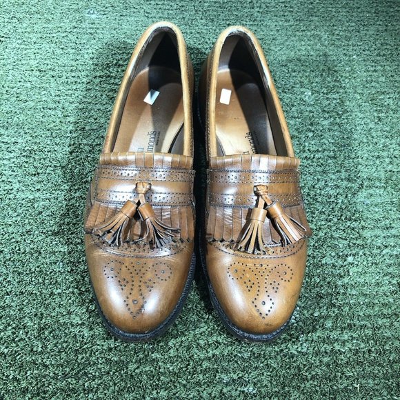 Allen Edmonds Bridgeton Kiltie Tassels Loafers Cognac Mens 9.5D Dress Shoes 5069